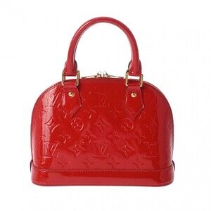 Louis Vuitton Vernis Patent Alma BB Cerise Red Monogram Handbag